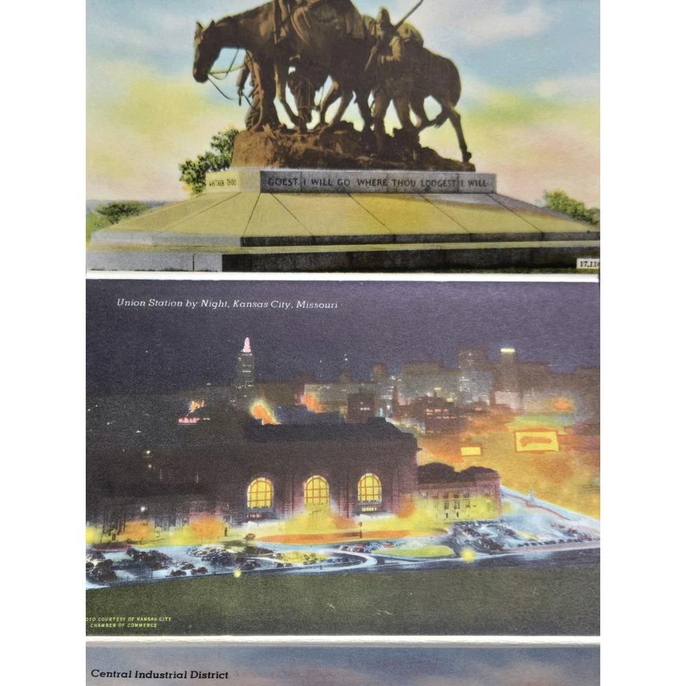 40s Vintage SOUVENIR FOLDER of GREATER KANSAS CITY Postcard Album, Attractions - Picture 7 of 14